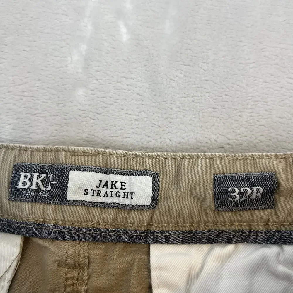 BKE Pants Mens 32R Khaki Jake Straight Chino‎ Casual Workwear Preppy Everyday